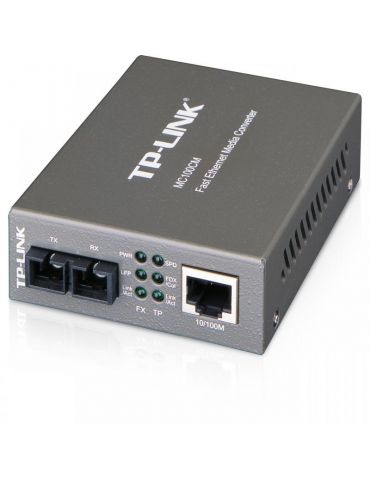 Switch media convertor tp-link 2 porturi (1x100mbps sc 1x10/100 mbps Tp-link - 1 - Tik.ro