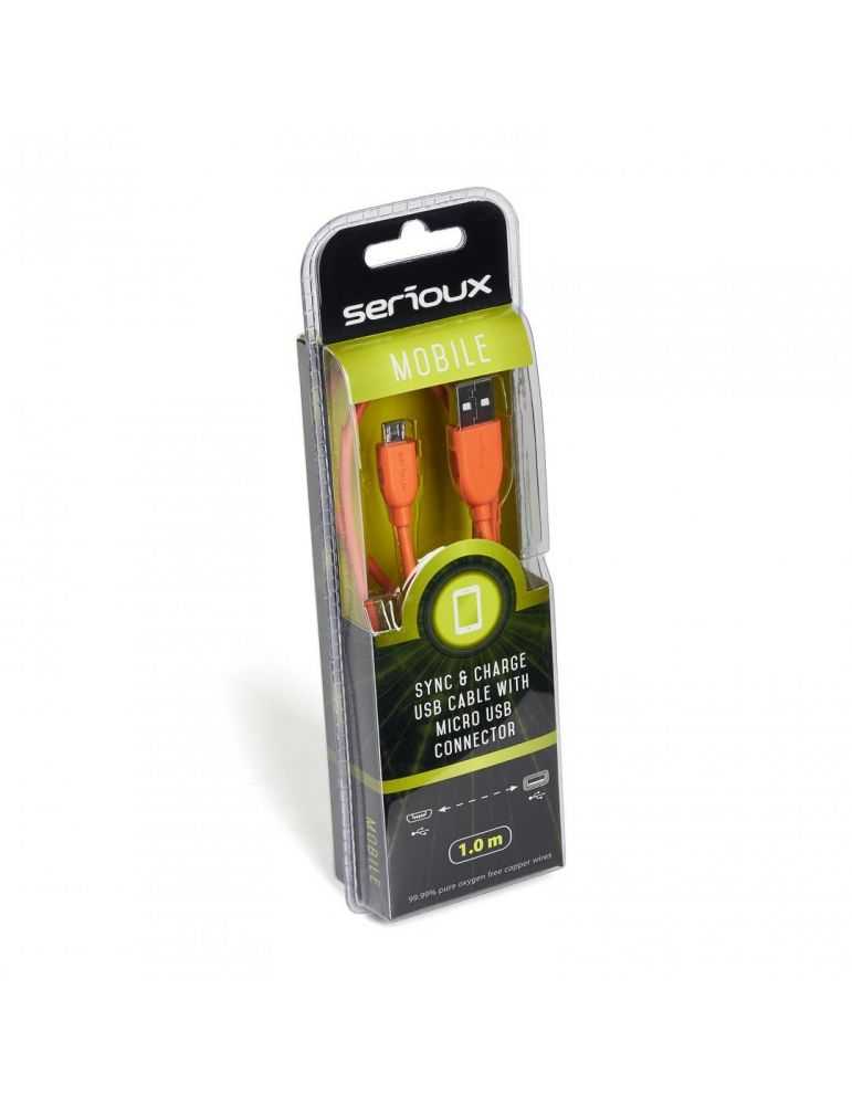 Cablu de date/incarcare serioux port microusb 1m portocaliu